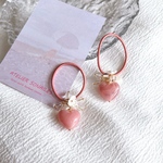 ＊ petit cadeau ＊ ぷっくりハートのヘアゴム　2個セット
