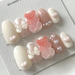 ピンクグミベアネイルチップ　Lサイズ