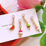 大人可愛い💕 夏🌺✨ワクワク 4点セット❣️ハンドメイド ピアス イヤリング レディース アクセサリー すいか🍉 かき氷🍧 ソフトクリーム‪🍦‬