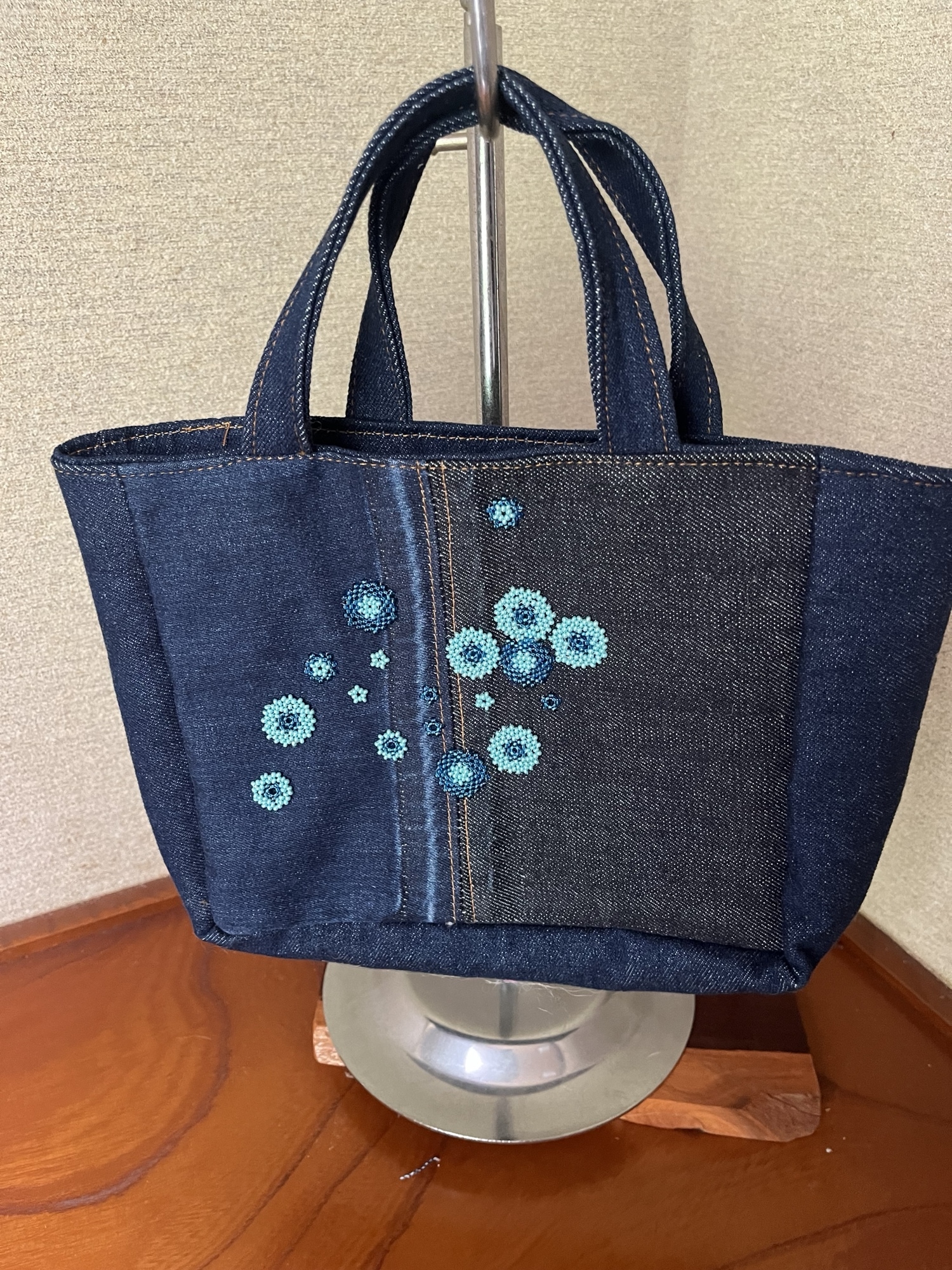 はんび　トートバッグ　ハンドメイド　ブラック　パープル トートバッグ - dou15byu | minne byGMOペパボ 国内最大級の