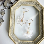 𝗇𝖾𝗐⟡.·*.星の花＊ルシア ピンク（ゴールド）イヤリング＆ピアス