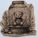 457 くま ハーバリウム ぬいぐるみ ハンコ ヴィンテージ アンティーク ハンコ スタンプ ゴム印 ラッピング  レトロ カット絵 イラスト  植物 植物標本 花 テディベア 熊 クマ