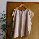SALE*綿ベージュ＆綿レースブラウス