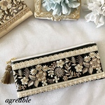 🥀《new》インド刺繍ペンケース　インド刺繍ポーチ　インド ペンケース　ポーチ　ギフト　タッセル付き