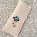 パグ刺繍メガネケース