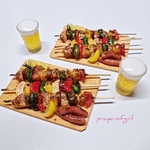 再販・ビアガーデンのBBQ串プレート
