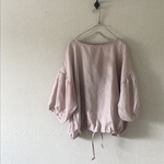 夏SALE！ゆったり裾ギャザーブラウス＊french linen100%　Dusky-pink