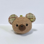 ふわふわお顔ストラップ＊茶色クマさん