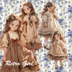 コラージュ用フレークシール　Retro Girl　[再販]