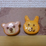 くまさん＆うさぎさんクッキーのブローチ　Sweets Deco