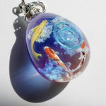 雲レジン☆鯉の滝登り☆空たまご8☆オススメの紐ペンダント