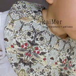 【オープン記念お試し価格 50%OFF！2000円→1000円】 bird and strawberry × gold button ベビースタイ　 《1枚》　スタイ　綿　モリス柄