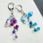  【新作】鬼灯と狐のチャーム付きキーホルダー(銀金具)