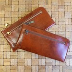 【SALE】送料無料！薄くて軽いのに大容量な長財布（セピアブラウン）14枚カード入れ◇手染め牛革◇ファスナー選べる◇ファスナー選べる【かわつむ】