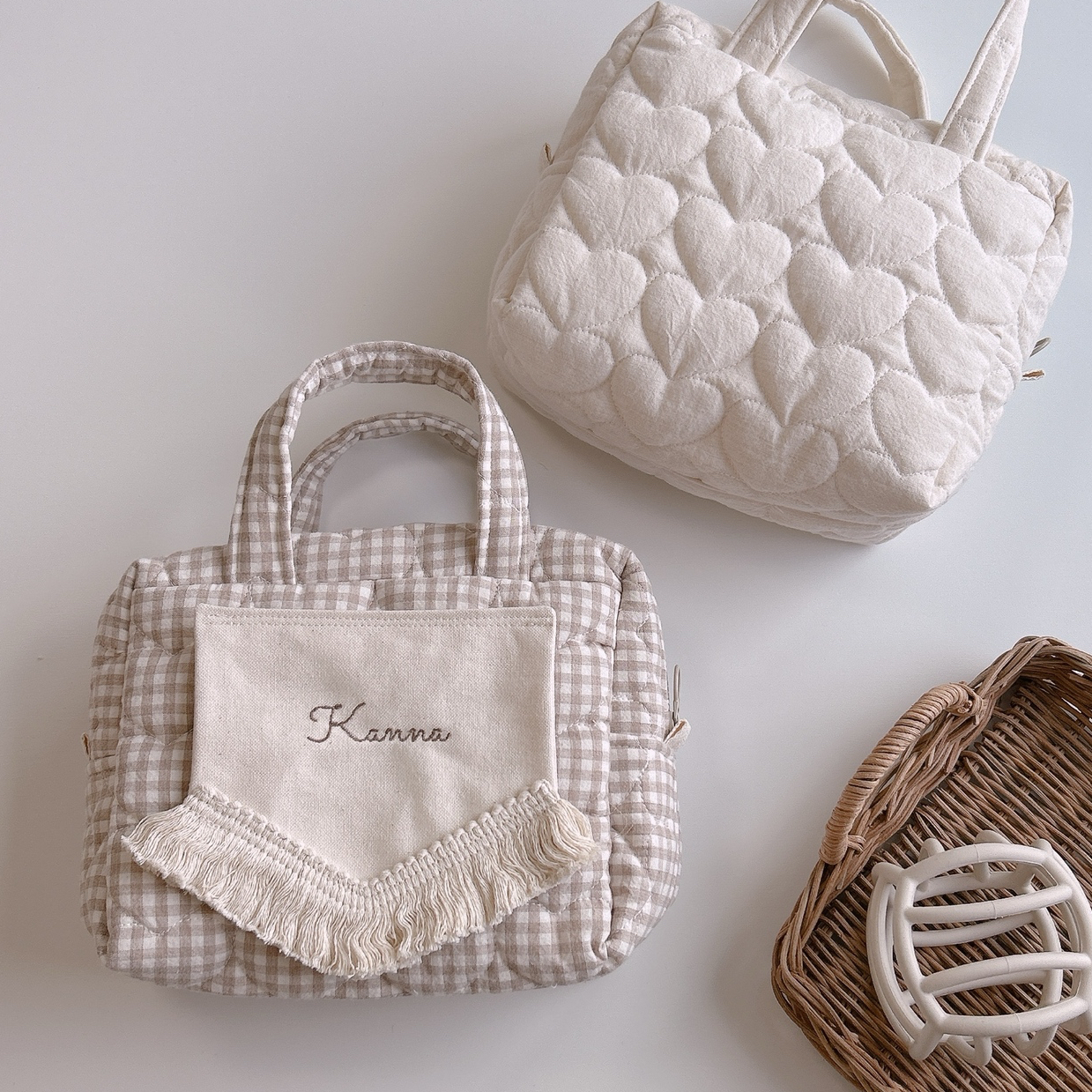 名入れ♥︎乾きにくい！おしりふき&おむつポーチ//bagハート