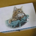 かごに入った子猫　ジュエリーボックス　小物入