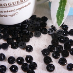 ☆100個【#1563】6mm　ボタン シンプル　黒　手芸