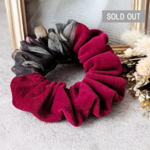 ベロアシュシュ【wine-red】#ワインレッド #赤 #オーガンジー