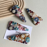 インド刺繍リボン ヘアピン パッチンピン ⭐︎ 2点セット ⭐︎