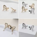  「#G80061」14kメッキ　蝶々　ピアス　金具✴︎2個セット