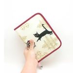【梅雨を楽しむ】B6サイズの手帳・ブックカバー（ワイド）「オリエンタルな黒猫さん」