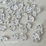【20個】 アクリルごつごつビーズ　クリア　氷