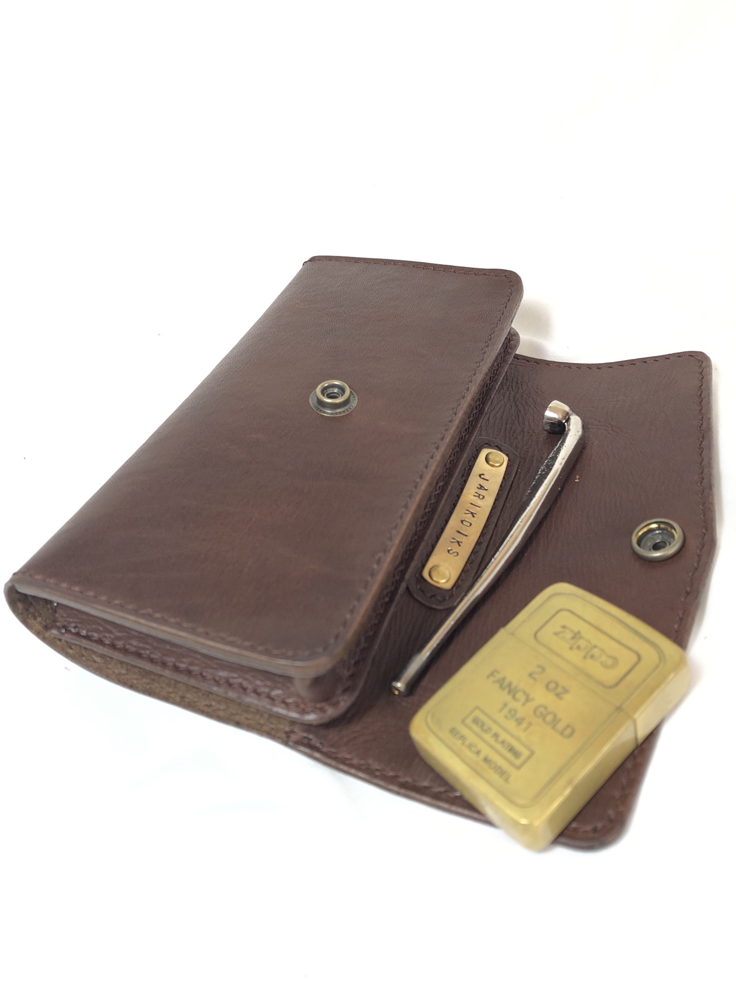 ◎ロールアップ三つ折りレザーシャグポーチ◎ シブい大人の三つ折りレザーシャグポーチ アンティーク加工