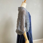 リネンガーゼの小さめボレロ。ネイビー【受注製作】