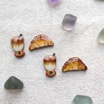 【喫茶店】クロワッサンとカフェラテピアス/イヤリング　