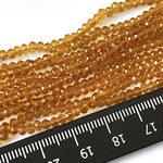 KB028☆お得2連セット☆2x3mm☆カットガラスビーズ☆ボタンカット☆1連約36cm☆茶色