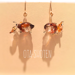 ガラスの金魚ピアス クリア 赤