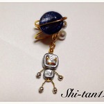 惑星とロボットのイヤーカフ