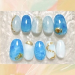 kotoff ネイルチップ❀ニュアンスネイル、夏ネイル、海ネイル、ブルーネイル