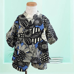 Kids 甚平 -blue flower-