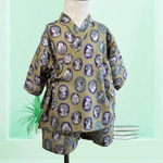 Kids 甚平 -yellowmoss cameo-