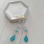 【sale】涼しげな天然石のピアス(イヤリング変更可能) 