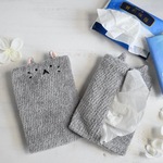 ポケットティッシュケース　グレーねこちゃん　