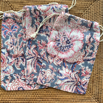 【hand made in india】100㌫india cotton  porch 約15〜16✖️10〜11㍉程度 gray flower 