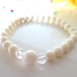 💗🌊海のパワー🌺👶子宝💗　☆生命力☆　🌟精神力☆　🐚ホワイトコーラル（白珊瑚）☆　💎クラッククリスタル☆　☆１６ｃｍ☆