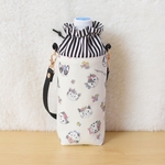 新作♪［完成品］猫柄がかわいい♪洗える♪保冷ペットボトルカバー（floralcatオフホワイト）
