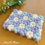 【 7/27𝚂𝚊𝚝. 21:00~販売 】 ＊ モリーの花 ＊ ぷっくり ポーチ 小物入れ ブルー ＆ ライラック