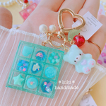 夏のひんやりゼリーBoxキーホルダー　ハンドメイドレジン　キーホルダー　ハンドメイドキーホルダー　シャカシャカキーホルダー　シャカシャカ　シェイカー　くま　ゼリー