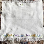 お花の刺繍のインド綿マルチクロス 