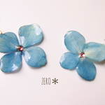 紫陽花の押し花ピアス/ノンホールピアス
