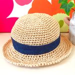 【再販】子供用♡デニム 麦わら帽子♡⑧