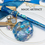 レジン✧ボールペン✧シャカシャカキーホルダー♢海竜のこぼした涙からあふれた世界に輝く碧海のジュエリー♢﻿