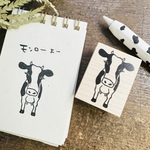 リニューアル！牛のモンローちゃん＊30mmx40mm＊ラバースタンプ＊R967