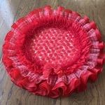 カフェマット❤️Red mini rose❤️円形49㎝（フリル含）