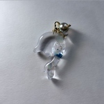 海キーホルダー　キーホルダー　レジン　いるか　ビーズ　〜 涼 〜