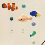 羊毛フェルトの魚モビール